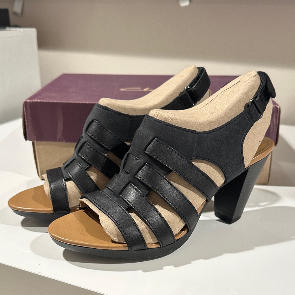 Clark’s Open Toe Heeled Shoes